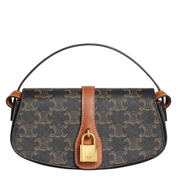 Triomphe Canvas and Calfskin Clutch On Strap