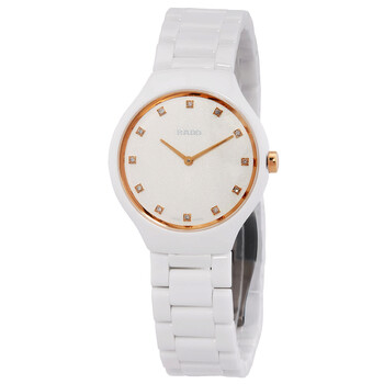 True Round Thinline Quartz Diamond White Dial Watch R27958722