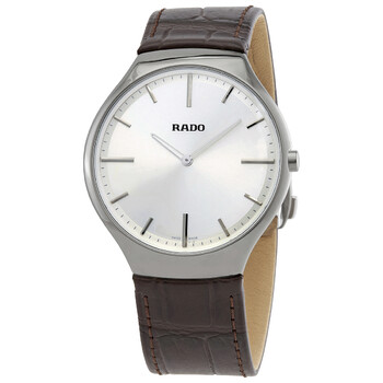 True Thinline Silver Dial Brown Leather Watch R27955105