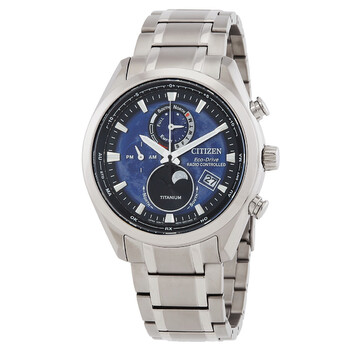 Tsukiyomi AT EcoDrive Perpetual World Time Blue Dial Watch BY101081L