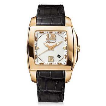 Two O Ten White Dial 18k Rose Gold Black Leather Watch