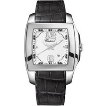 Two O Ten White Dial Black Leather Watch