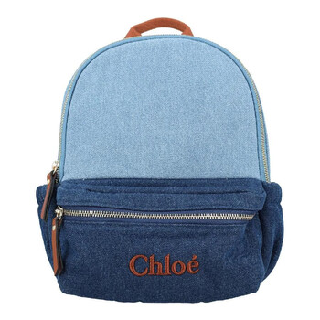 Two Tone Logo Embroidered Cotton Backpack