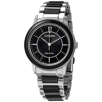 Twotone Chandler EcoDrive Black Dial Watch EM074151E