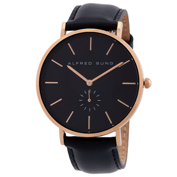 Ultra Slim Quartz Black Dial Watch AS7100RL1A