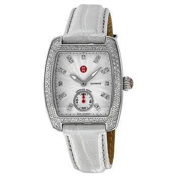 Urban Mini Silver Dial White Leather Watch MWW02A000562