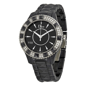 VIII Christal Diamond Black Ceramic Watch CD1241E0C001