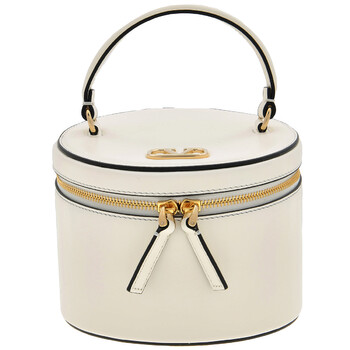 V Logo Signature Leather Vanity Case