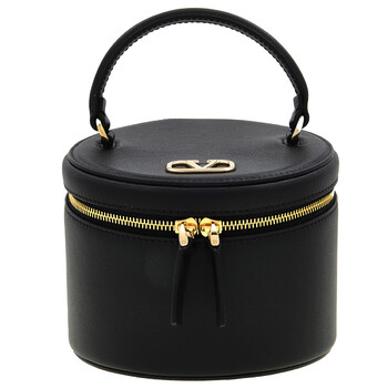 V Logo Signature Leather Vanity Case