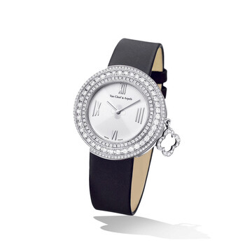 Van Cleef and Arpels Charms Silver Dial 18kt White Gold Diamond Watch VCARM95400