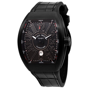 Vanguard Automatic Black Dial Watch 45SCBLKBLKSIL
