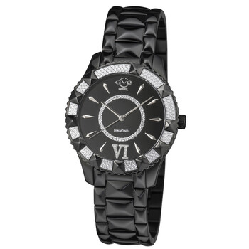Venice Diamond Quartz Black Dial Watch