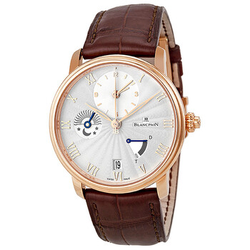 Villeret Opaline Dial 18kt Rose Gold Brown Leather Watch 6665364255B