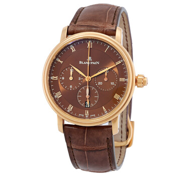 Villeret Single Pusher Chronograph Automatic Brown Dial Watch 6185364655B