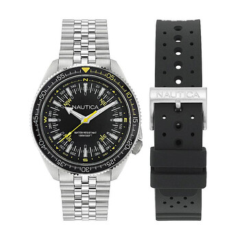 Vintage Quartz Black Dial Watch Box Set NAPNVF303