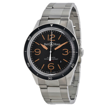 Vintage Sport Black Dial Stainless Steel Watch BRV123STHERSST