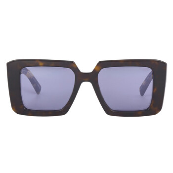 Violet Mirrored Internal Silver Square Sunglasses PR 23YS 2AU05Q