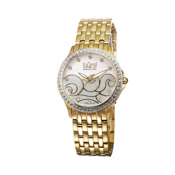 Wave Pattern Quartz Diamond Crystal Watch BUR081YG
