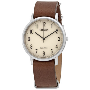 White Dial Brown Leather Watch BJ650128A
