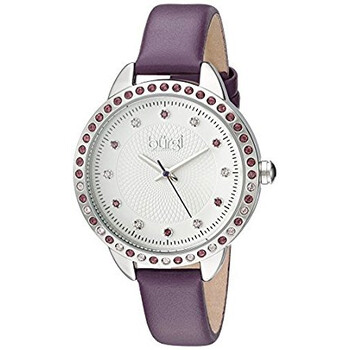 White Dial Purple Leather Watch BUR161PU