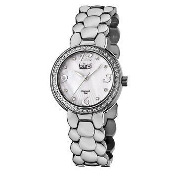White Mother of Pearl Dial Stainless Steel Bracelet Watch BUR084SS