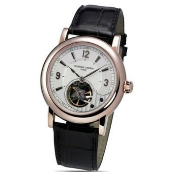 White Skeleton Dial Black Leather Watch FC930AS4H9