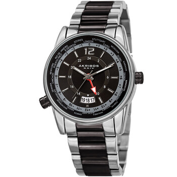 World Time Quartz Black Dial Watch AK1021TTB