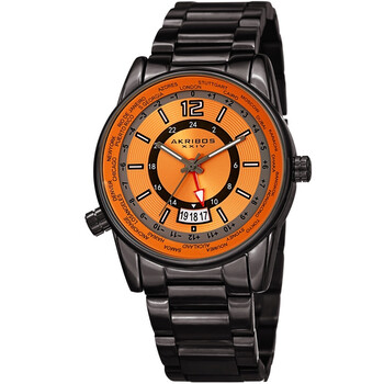 World Time Quartz Orange Dial Watch AK1021GNOR