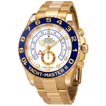 YachtMaster II Automatic White Dial 18kt Yellow Gold Oyster Watch