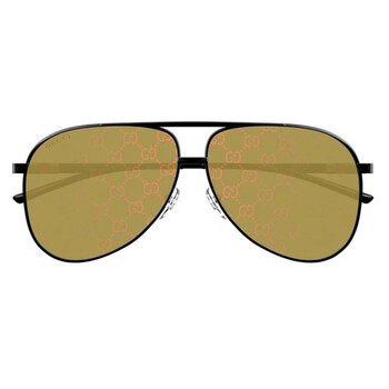 Yellow Mirror Logo Pilot Sunglasses GG1677S 005