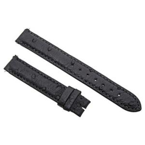 14 MM Matte Black Ostrich Leather Strap