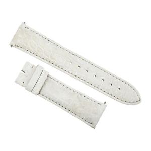 20 MM Matte White Alligator Leather Strap
