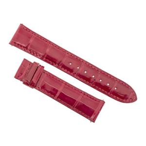 20 MM Shiny Red Alligator Leather Strap