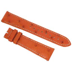 21 MM Matte Tangerine Ostrich Leather Strap