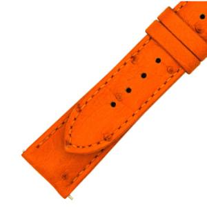 21 MM Matte Tangerine Ostrich Leather Strap