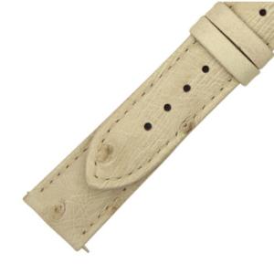 21 MM Matte Winter White Ostrich Leather Strap