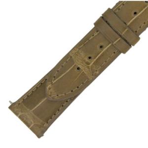21 MM Shiny Dark Green Alligator Leather Strap