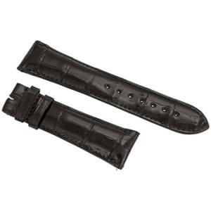 24 MM Shiny Black Alligator Leather Strap 24AAT01M