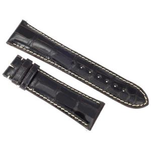 24 MM Shiny Dark Brown Alligator Leather Strap