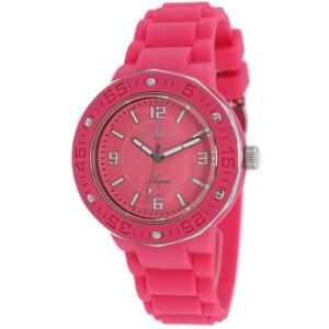 Acqua Pink Dial Pink Rubber Strap Watch OC0212