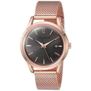 Ador Grey Dial Rose Gold Mesh Watch AK930GY