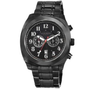 Akribos Black Dial Chronograph Black PVD Stainless Steel Watch AK624BK