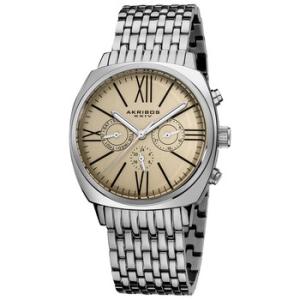 Akribos Cream Dial Stainless Steel Watch AK636SSW