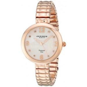 Akribos Impeccable Mother of Pearl Rose Goldtone Watch AK765RG