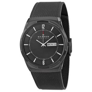 Aktiv Black Dial Black PVD Mesh Watch SKW6006