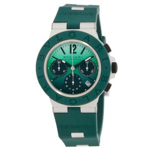 Aluminium Chronograph Automatic Green Dial Watch
