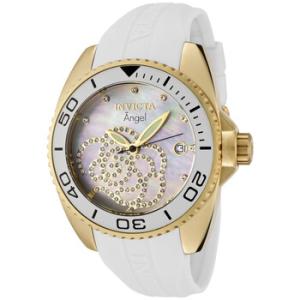 Angel Mother of Pearl Dial White Rubber Watch