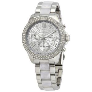 Angel MultiFunction Silver Crystalset Stainless Steel  and Pearl Tortoiseshell Watch