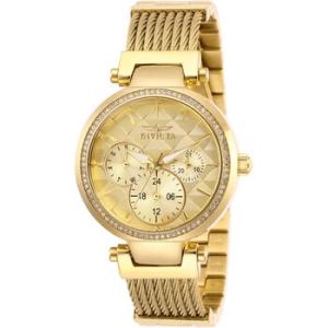 Angel Quartz Crystal Gold Dial Watch