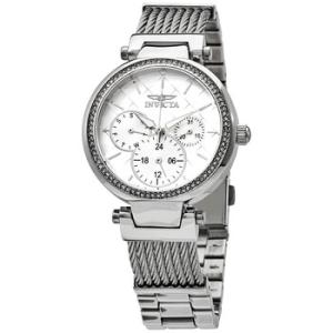 Angel Quartz Crystal Silver Dial Watch